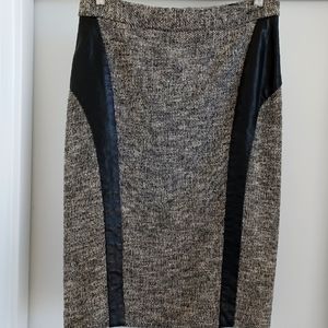 DKNY tweed skirt with leather detail size 6